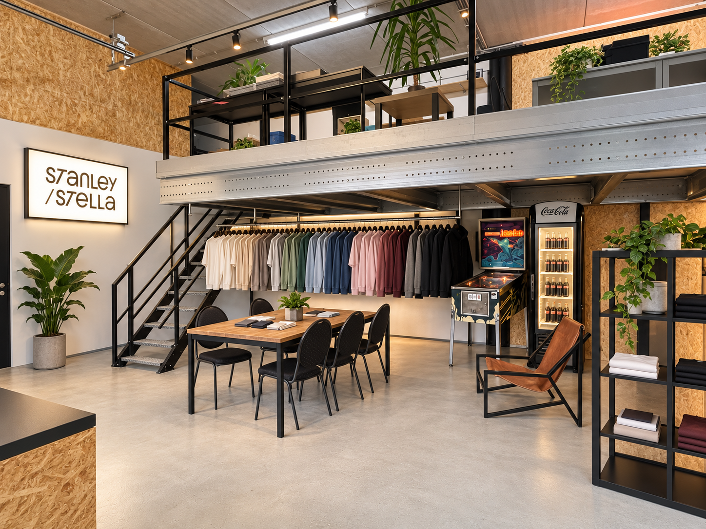 Showroom van Stanley/Stella met bedrijfskleding